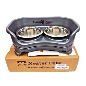 Neater Feeder - Express Model - Mess-Proof Dog Bowls Feed Station Small Grey